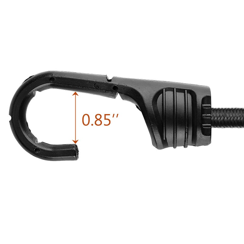 ZHOUBIN 32 Inch Black Bungee Cords with Hooks Heavy Duty, 4 Pcs - Image 3
